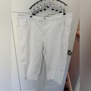 Gloria Vanderbilt White Capri Jeans Womens 24W Stretch Cropped Denim